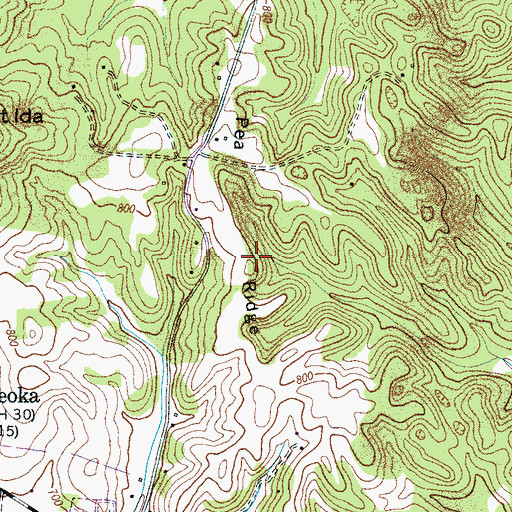 Topographic Map of Pea Ridge, TN