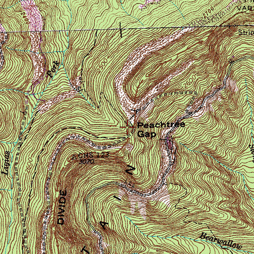 Topographic Map of Peachtree Gap, TN