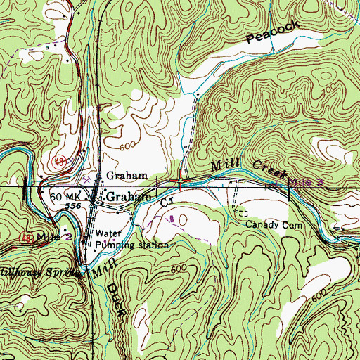 Topographic Map of Peacock Hollow, TN