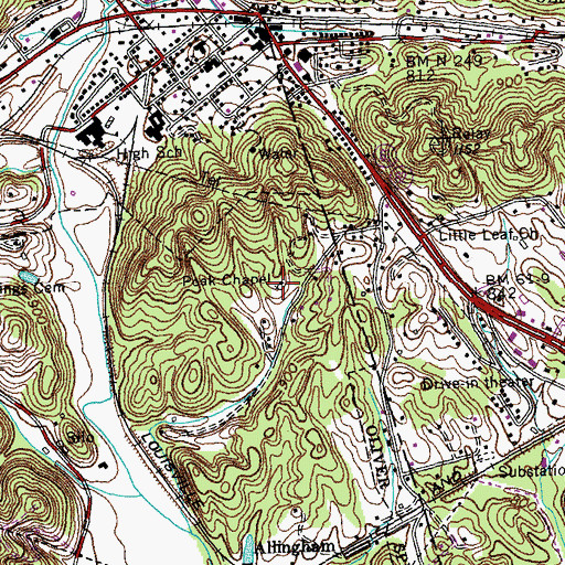 Topographic Map of Peak Chapel, TN