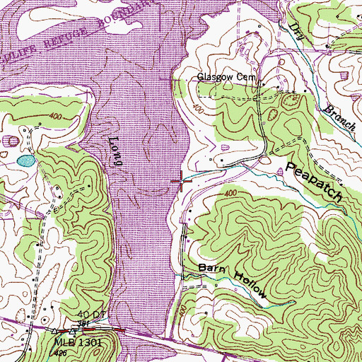 Topographic Map of Peapatch Hollow, TN