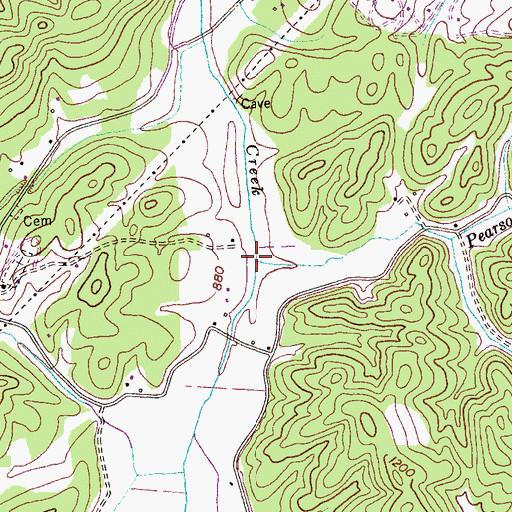 Topographic Map of Pearson Branch, TN