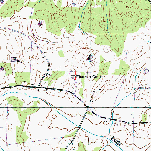 Topographic Map of Pearson Cemetery, TN