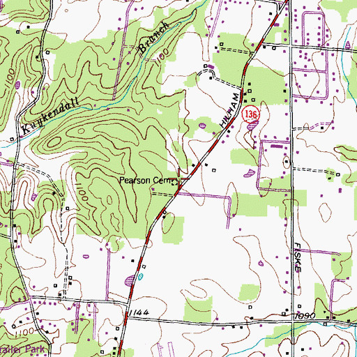 Topographic Map of Pearson Cemetery, TN