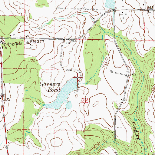 Topographic Map of Rinrag Farm Dam, AL