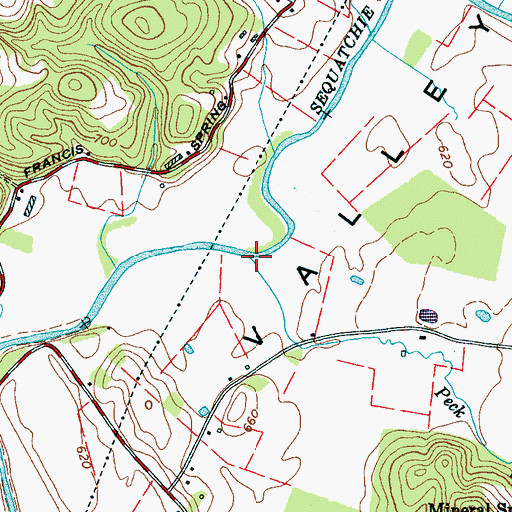 Topographic Map of Peck Branch, TN