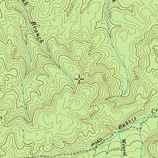 Topographic Map of Peckerwood Ridge, TN