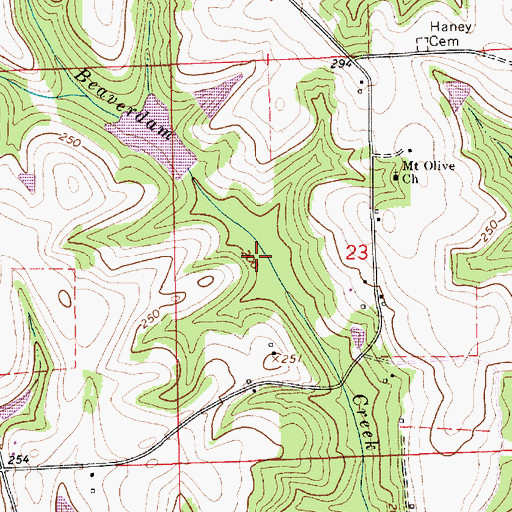 Topographic Map of Roland Day Pond Dam, AL