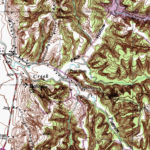Topographic Map of Peel Cemetery, TN