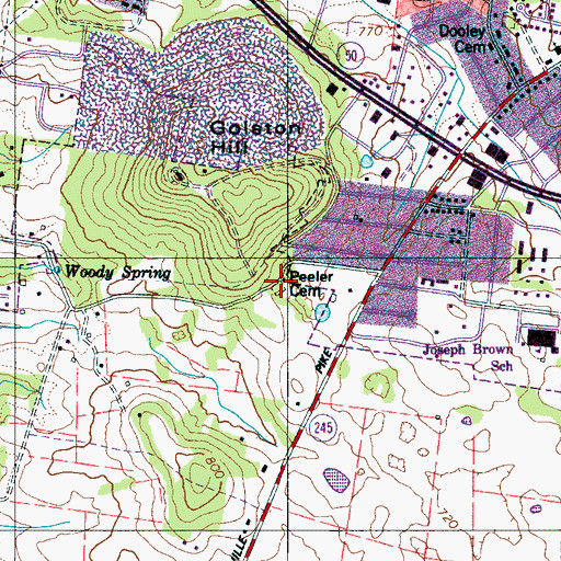 Topographic Map of Peeler Cemetery, TN