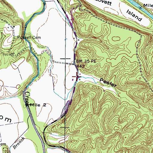 Topographic Map of Peeler Hollow, TN
