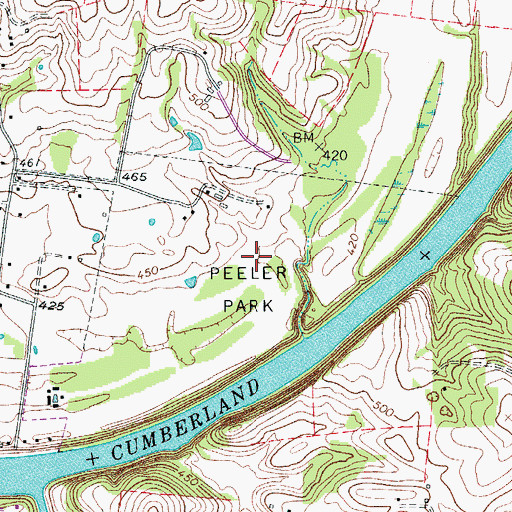 Topographic Map of Peeler Park, TN