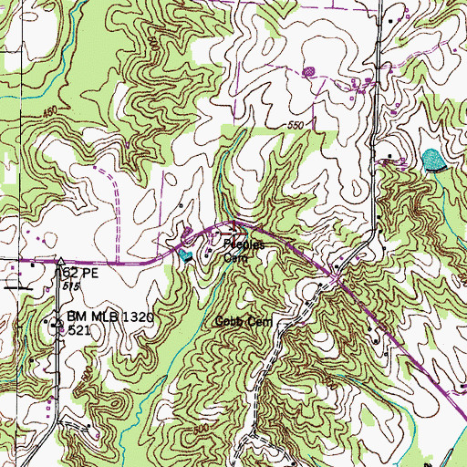 Topographic Map of Peeples Cemetery, TN