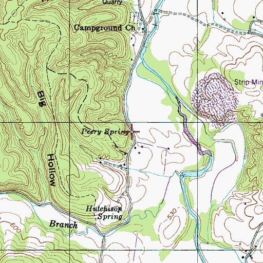 Topographic Map of Peery Spring, TN