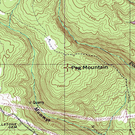Topographic Map of Peg Mountain, TN