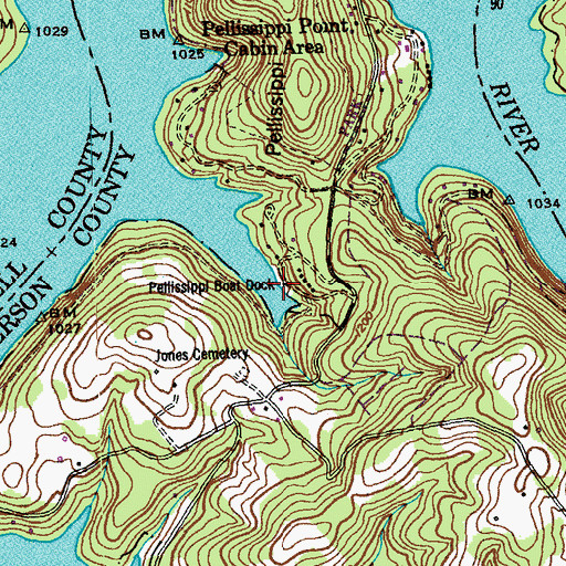 Topographic Map of Pellissippi Boat Dock, TN