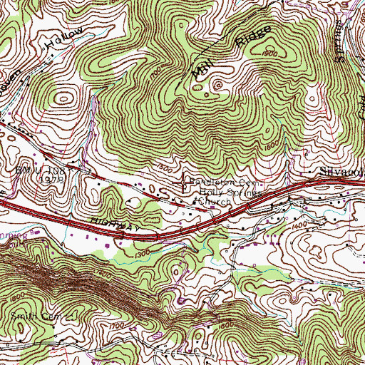 Topographic Map of Pendleton Cemetery, TN