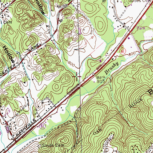 Topographic Map of Penny Hollow, TN