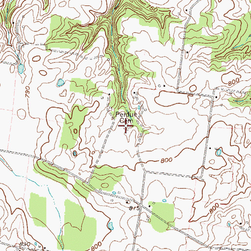 Topographic Map of Perdue Cemetery, TN