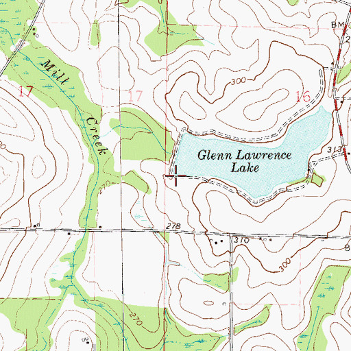 Topographic Map of Glen Lawrence Lake Dam, AL