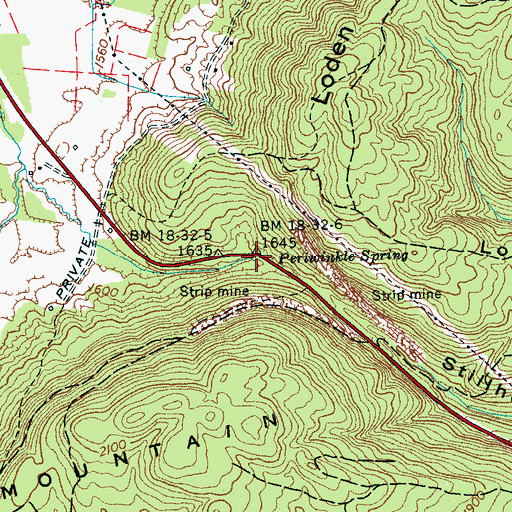 Topographic Map of Periwinkle Spring, TN