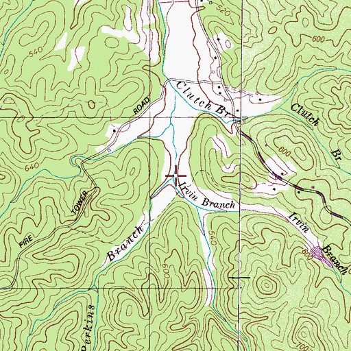Topographic Map of Perkins Branch, TN