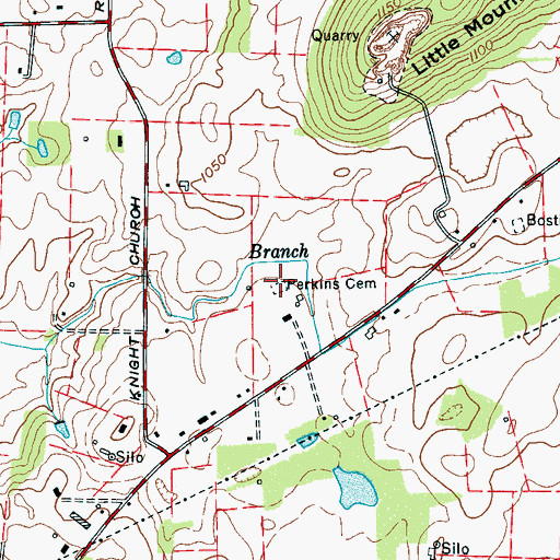 Topographic Map of Perkins Cemetery, TN
