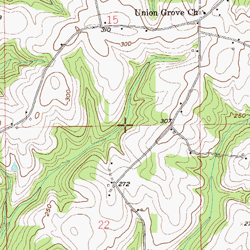 Topographic Map of Renzol Nichols Lake Dam, AL