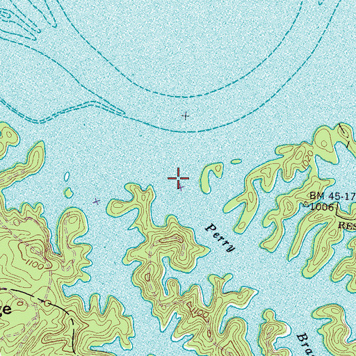 Topographic Map of Perry Branch, TN