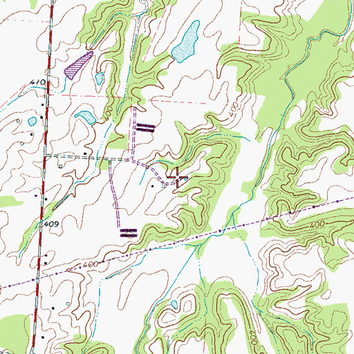 Topographic Map of Perry Cemetery, TN
