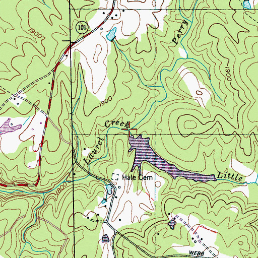 Topographic Map of Perry Creek, TN