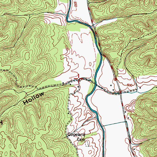 Topographic Map of Perry Hollow, TN