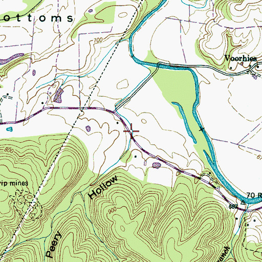 Topographic Map of Perry Hollow, TN