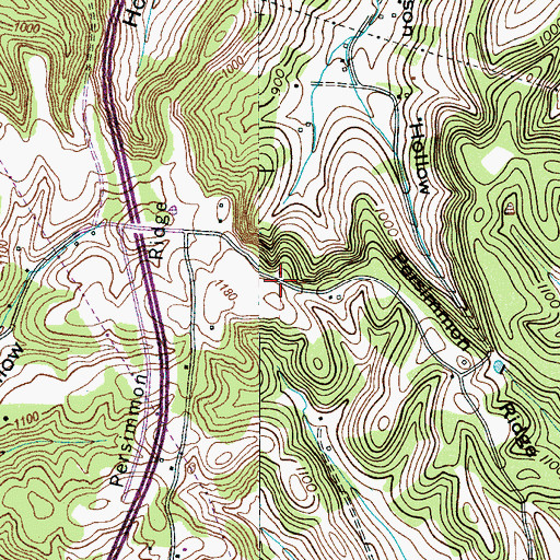 Topographic Map of Persimmon Ridge, TN