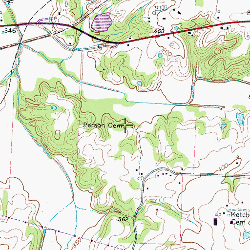 Topographic Map of Person Cemetery, TN