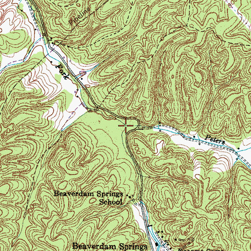 Topographic Map of Peters Branch, TN