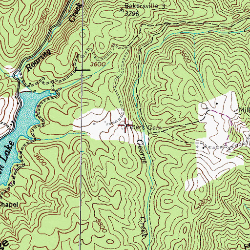 Topographic Map of Peters Cemetery, TN