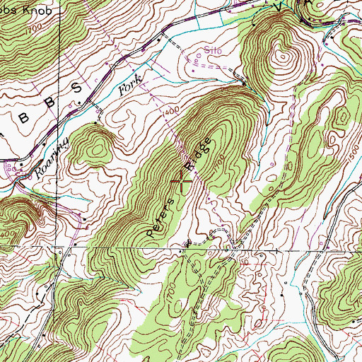 Topographic Map of Peters Ridge, TN