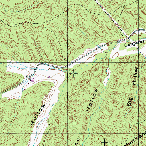 Topographic Map of Pettas Hollow, TN