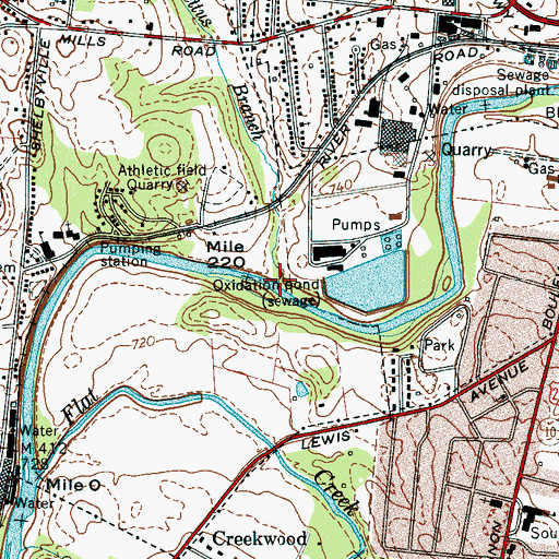 Topographic Map of Pettus Branch, TN