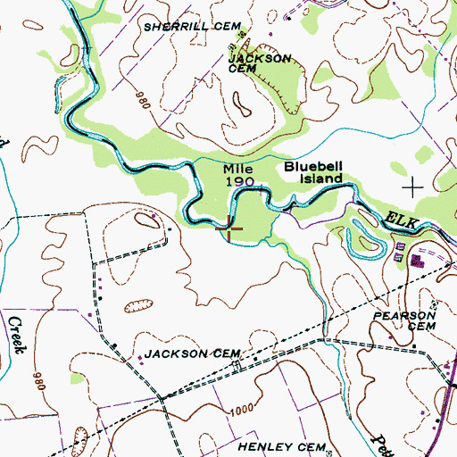 Topographic Map of Petty Branch, TN