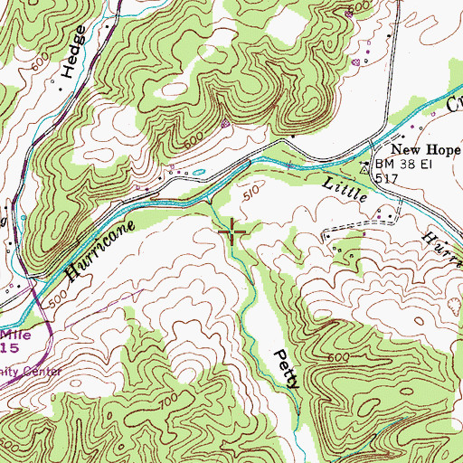 Topographic Map of Petty Hollow, TN