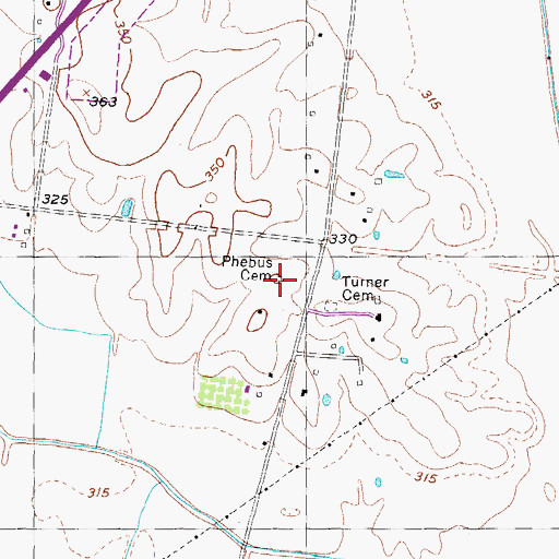 Topographic Map of Phebus Cemetery, TN