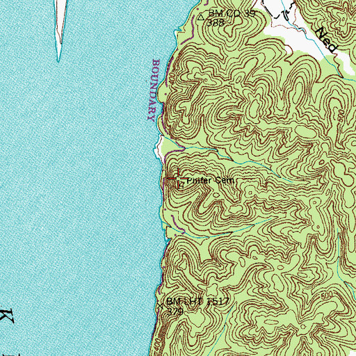 Topographic Map of Phifer Cemetery, TN