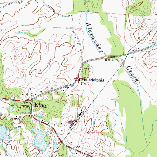 Topographic Map of Philadelphia Church, TN