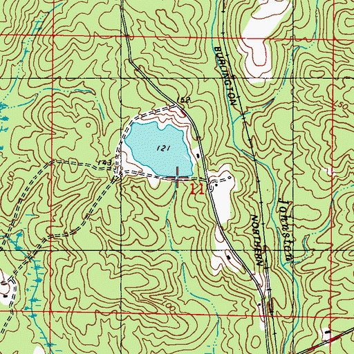 Topographic Map of Johnson Dam, AL