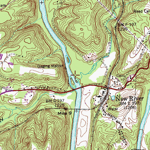 Topographic Map of Phillips Creek, TN
