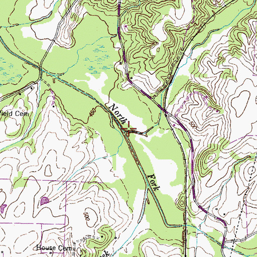 Topographic Map of Phillips Creek, TN