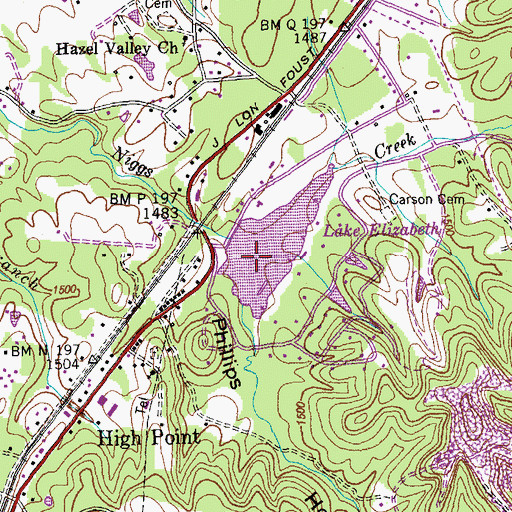 Topographic Map of Phillips Hollow, TN