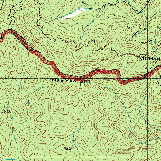Topographic Map of Phils View, TN